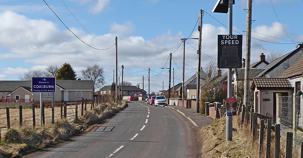 Bellfield from East and entry to Coalburn. March 2016